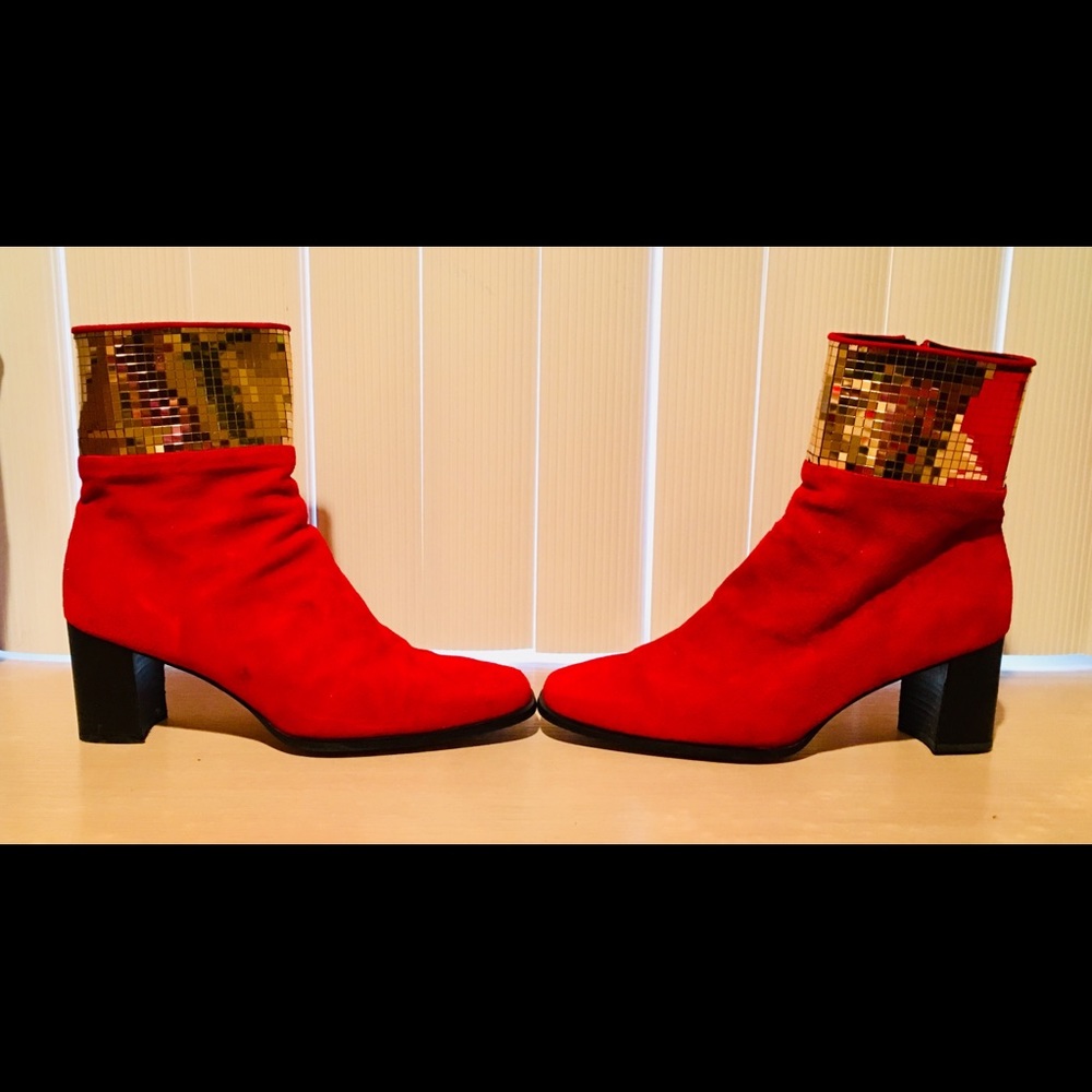 Costablanca, Ladies Dress Booties, Red Suede, 10